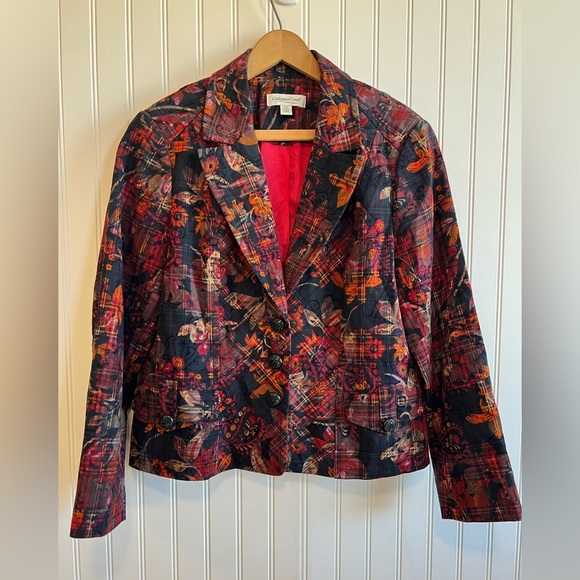 Coldwater Creek Jackets & Blazers - Coldwater Creek women’s jacket petite 10 Paisley plaid cottage core
